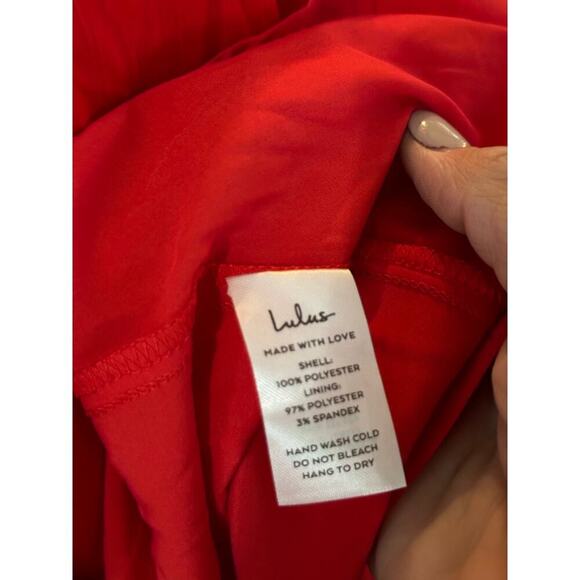 NWT Lulus Red V-Neckline Tied Back Maxi Dress Size Large - Picture 9 of 10
